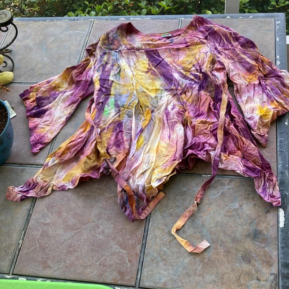 Women's Tie-Dye Tunic in Purple & Gold